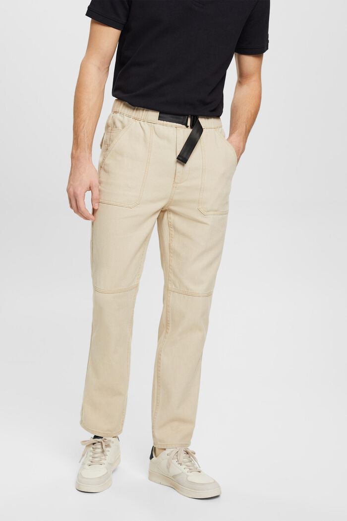 Heavy cotton straight fit chinos, SAND, detail image number 0