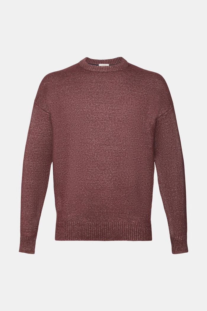 Crewneck Sweater, BORDEAUX RED, detail image number 2