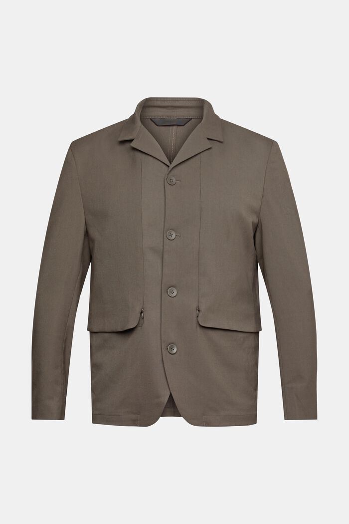 Made of recycled material: breathable tailored jacket, DARK KHAKI, detail image number 2