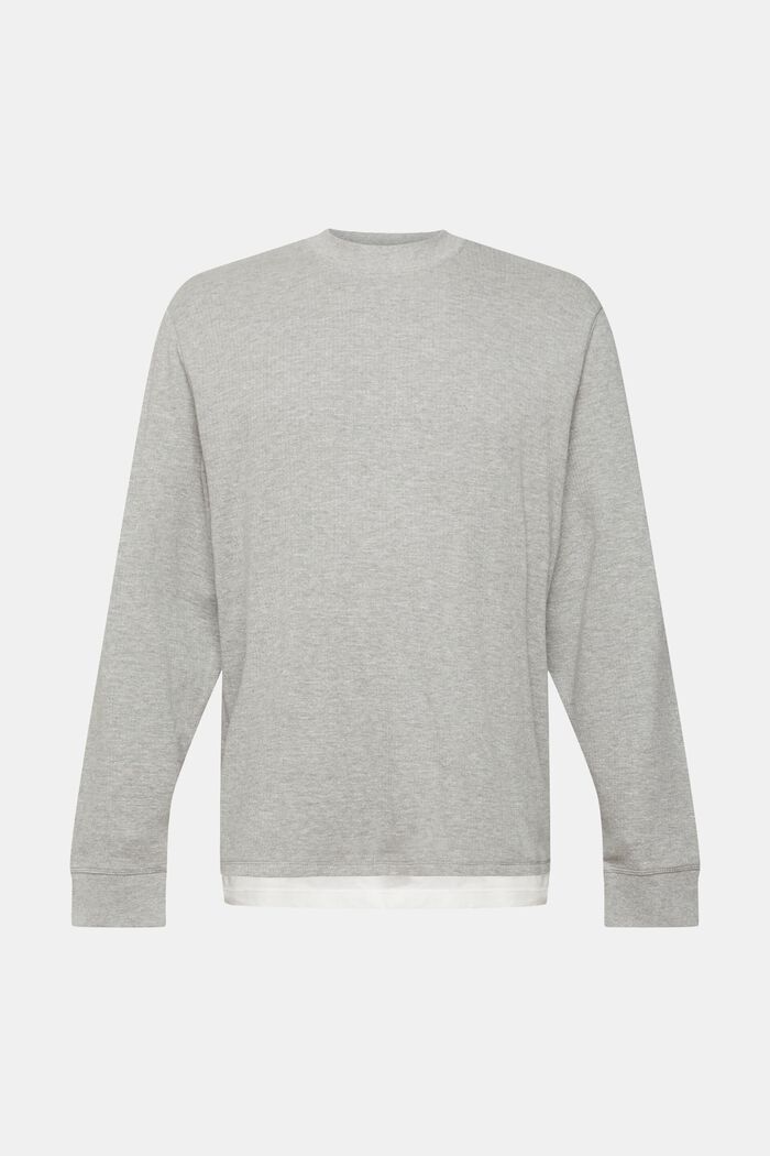 Ribbed long sleeve top, LIGHT GREY, detail image number 2
