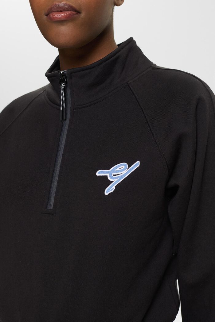 Half-zip sweatshirt, BLACK, detail image number 2