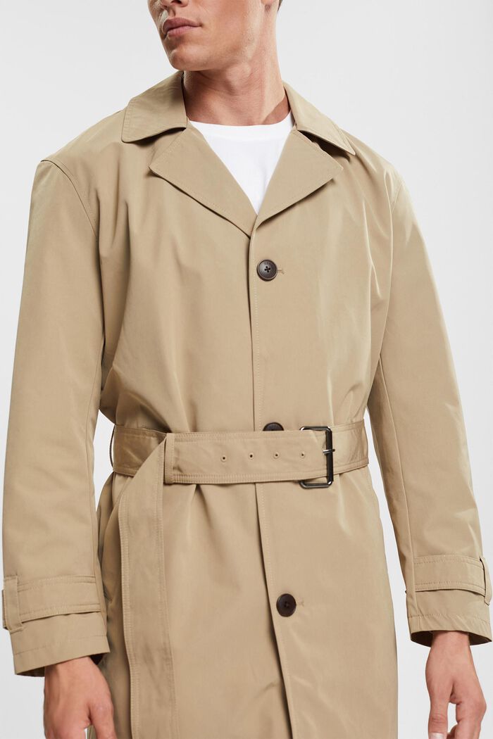 Trench coat with belt, PALE KHAKI, detail image number 0