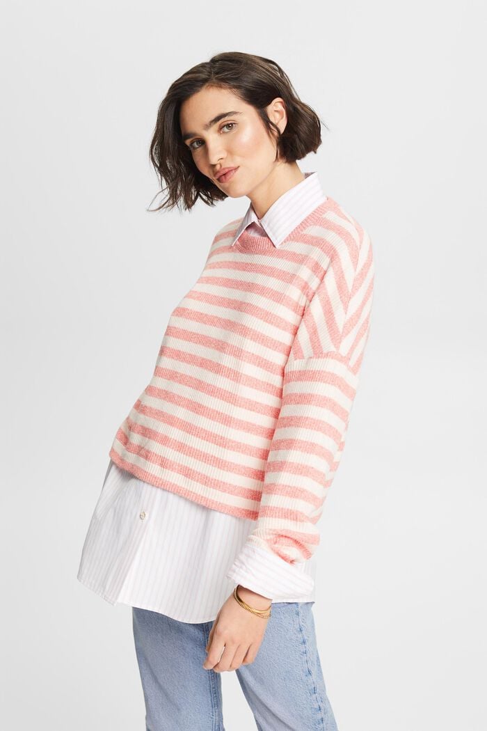 Striped Sweater, BRIGHT ORANGE 2, detail image number 4