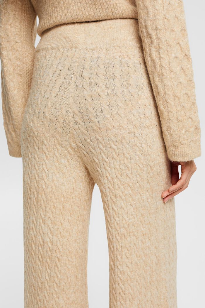 Cable knit trousers, SAND, detail image number 2