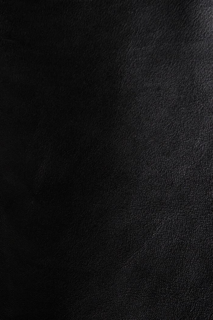 Oversized Leather Overshirt, BLACK, detail image number 5