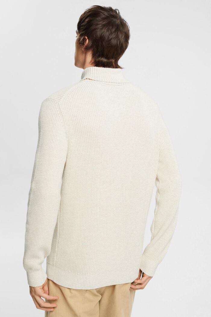Chunky knit roll neck jumper, OFF WHITE, detail image number 3