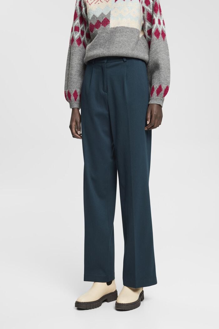 Wide leg trousers, PETROL BLUE, detail image number 0