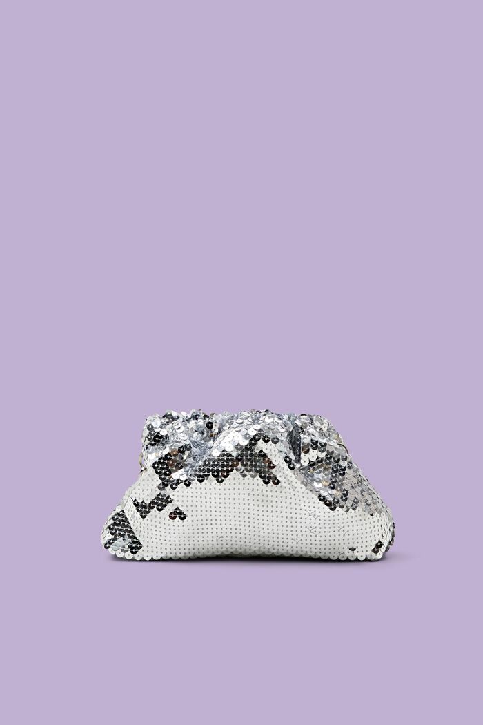 Small Sequin Pouch, SILVER, detail image number 0