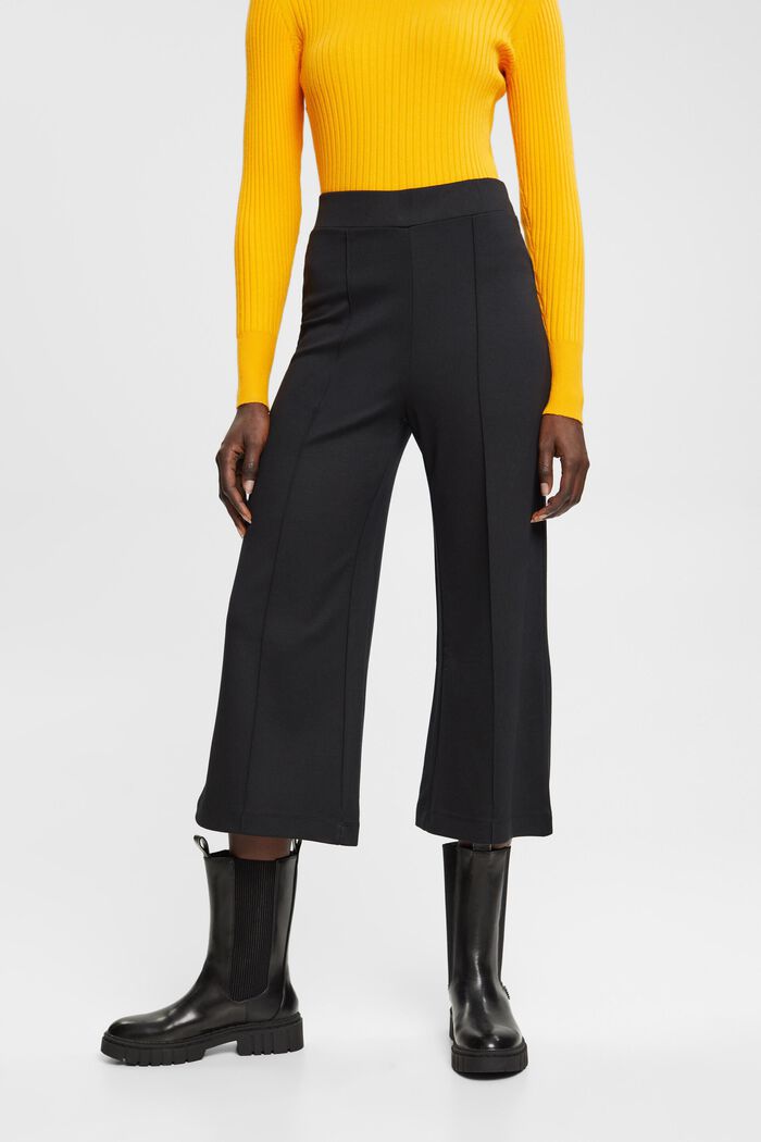 High-rise jersey culottes, BLACK, detail image number 0