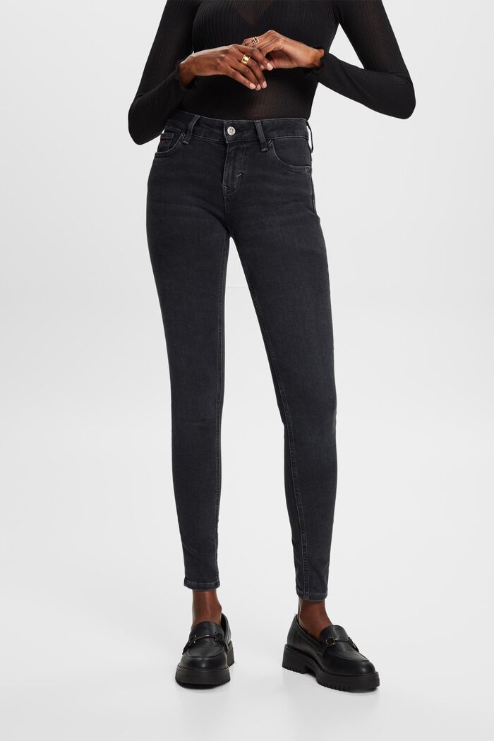 Mid-Rise Skinny Jeans, BLACK RINSE, detail image number 0