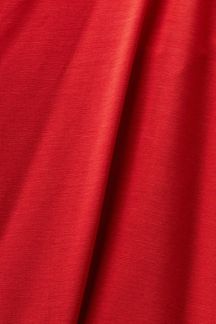 One-Shoulder Jersey Top, DARK RED, detail image number 4