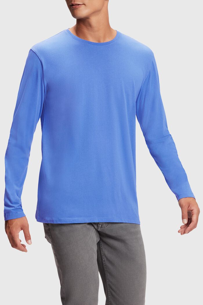 Regular solid jersey t-shirt, BLUE, detail image number 0