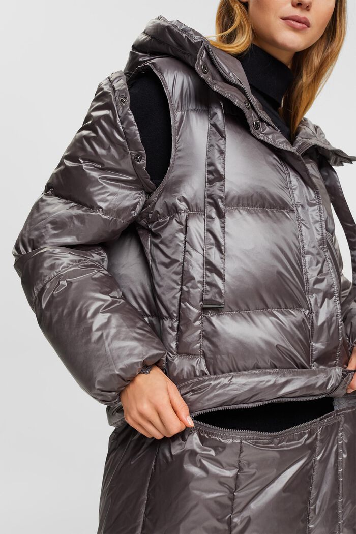 4-in-1 Quilted Coat, GUNMETAL, detail image number 2