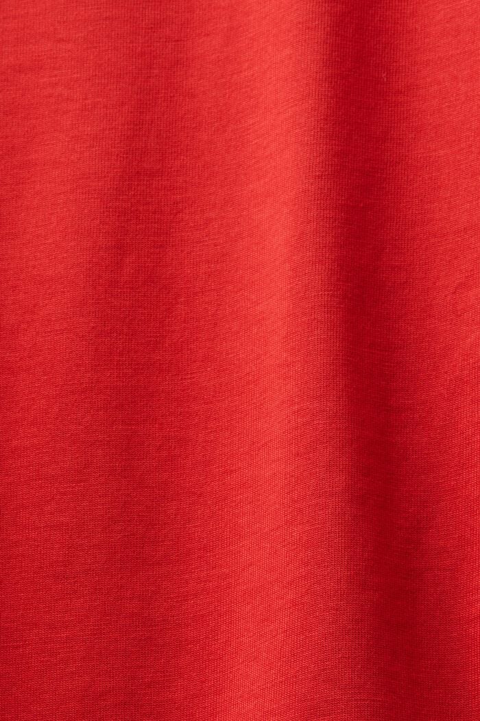 Unisex Printed Pima Cotton T-Shirt, DARK RED, detail image number 5