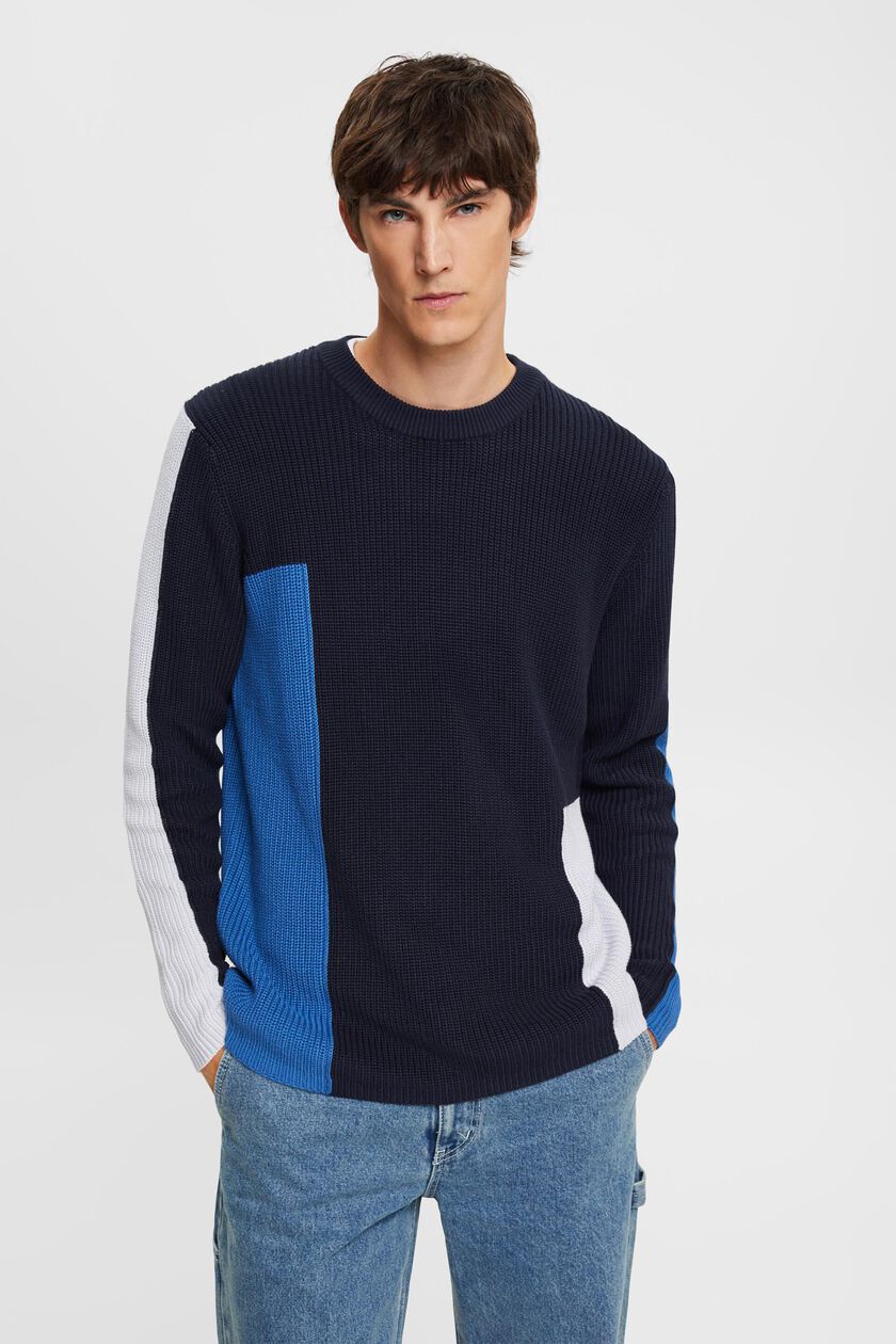 Knitted colour block jumper