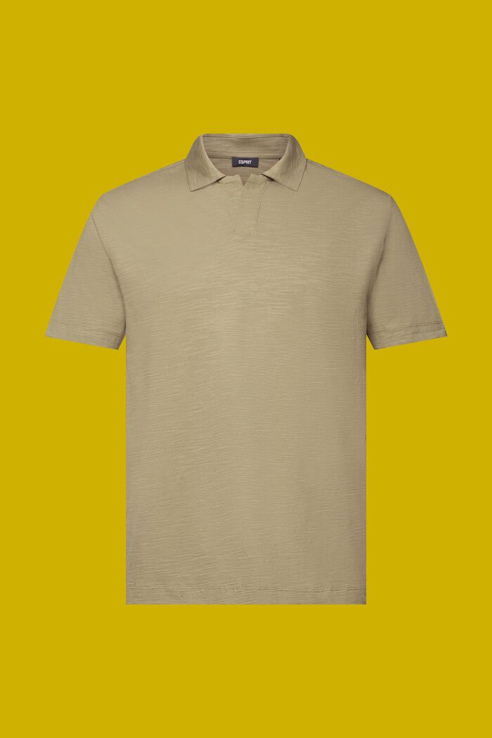 Jersey polo shirt, 100% cotton, LIGHT KHAKI, detail image number 5