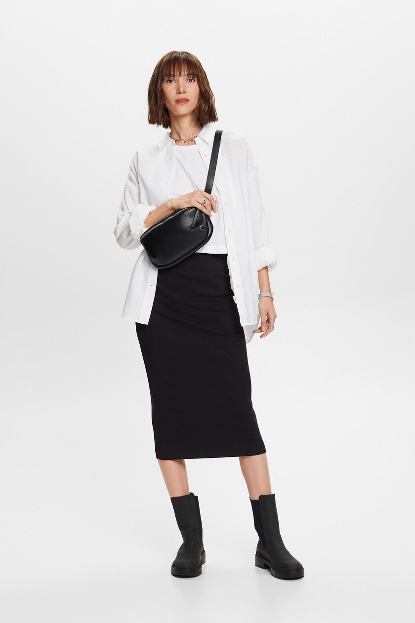 Stretch Cotton-Jersey Midi Skirt