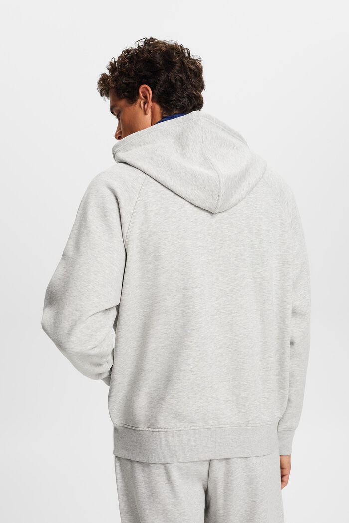 Logo Embroidered Hoodie, LIGHT GREY, detail image number 4