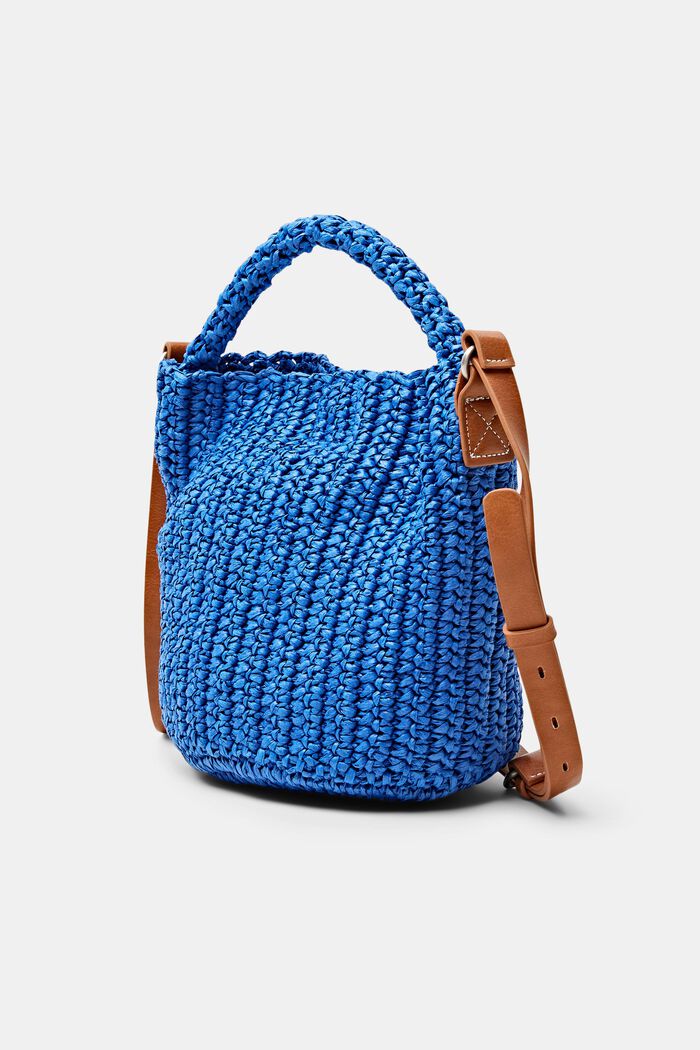 Woven Straw Crossbody Bag, BRIGHT BLUE, detail image number 2