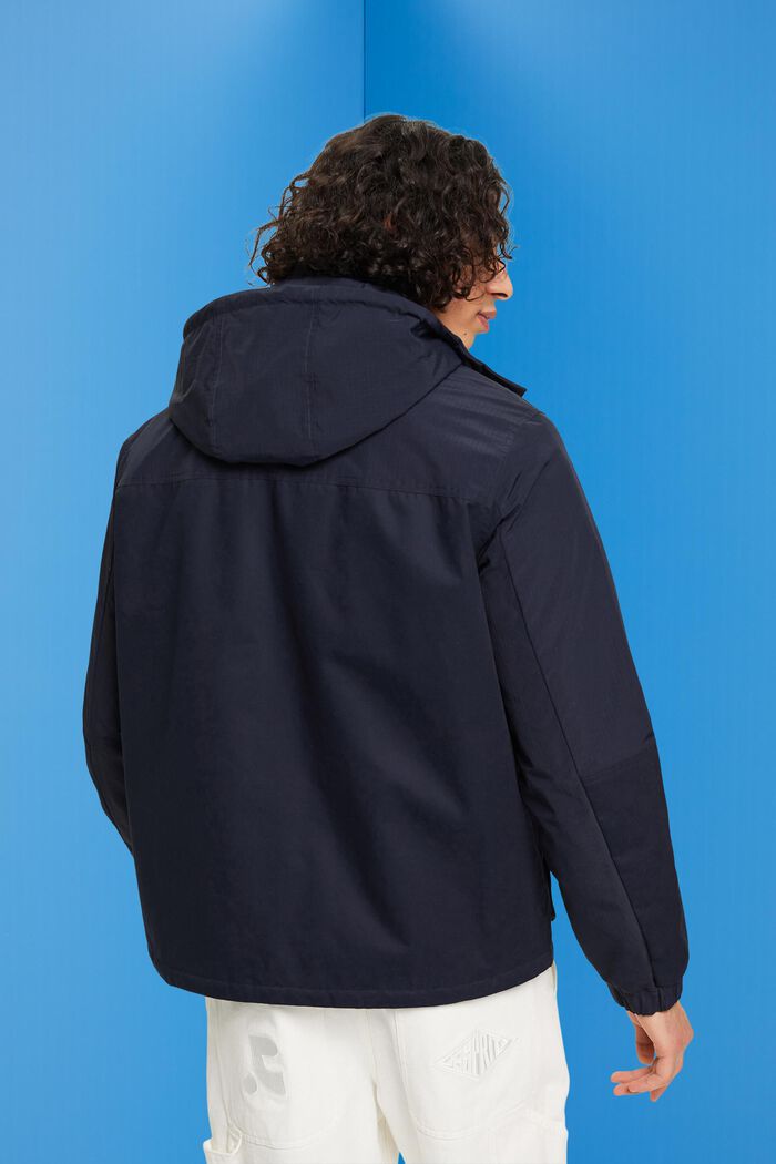Utility jacket with detachable hood, NAVY, detail image number 3