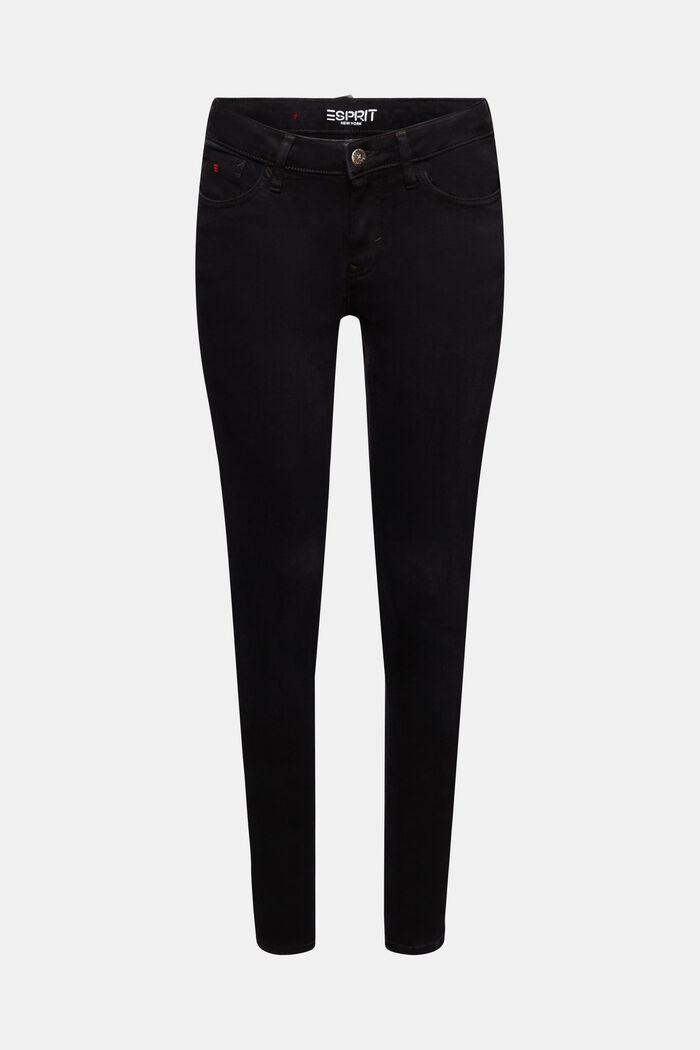 Premium mid-rise skinny fit jeans, BLACK DARK WASHED, detail image number 7