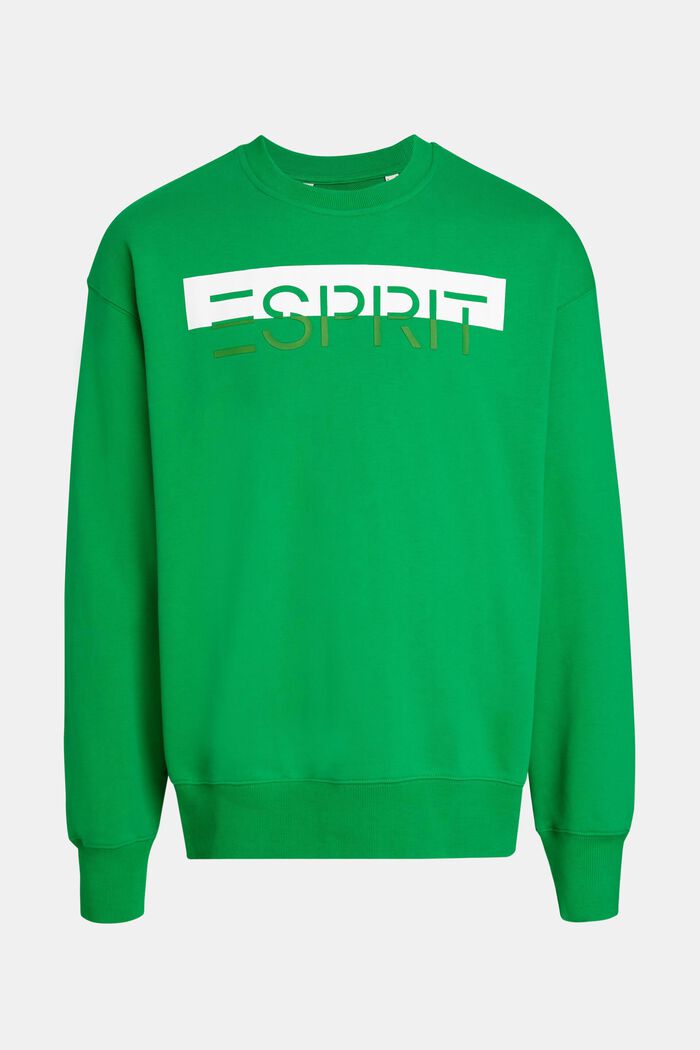 Matte shine logo applique sweatshirt, GREEN, detail image number 4
