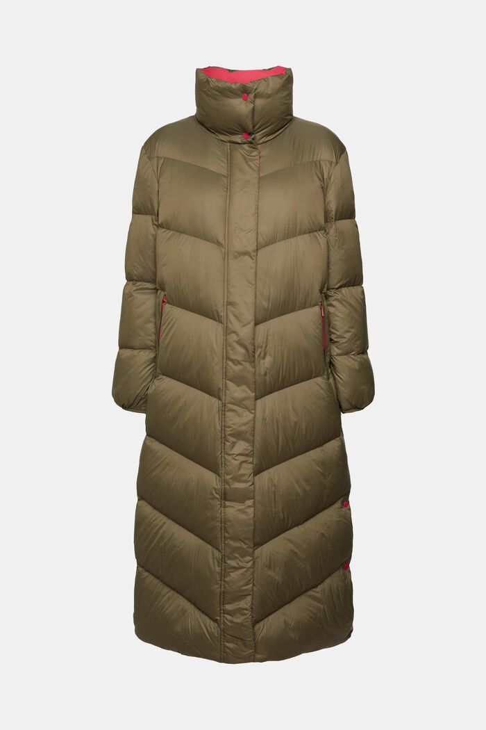 Quilted coat with recycled down filling, DARK KHAKI, detail image number 2