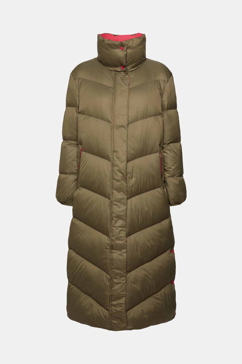 Quilted coat with recycled down filling
