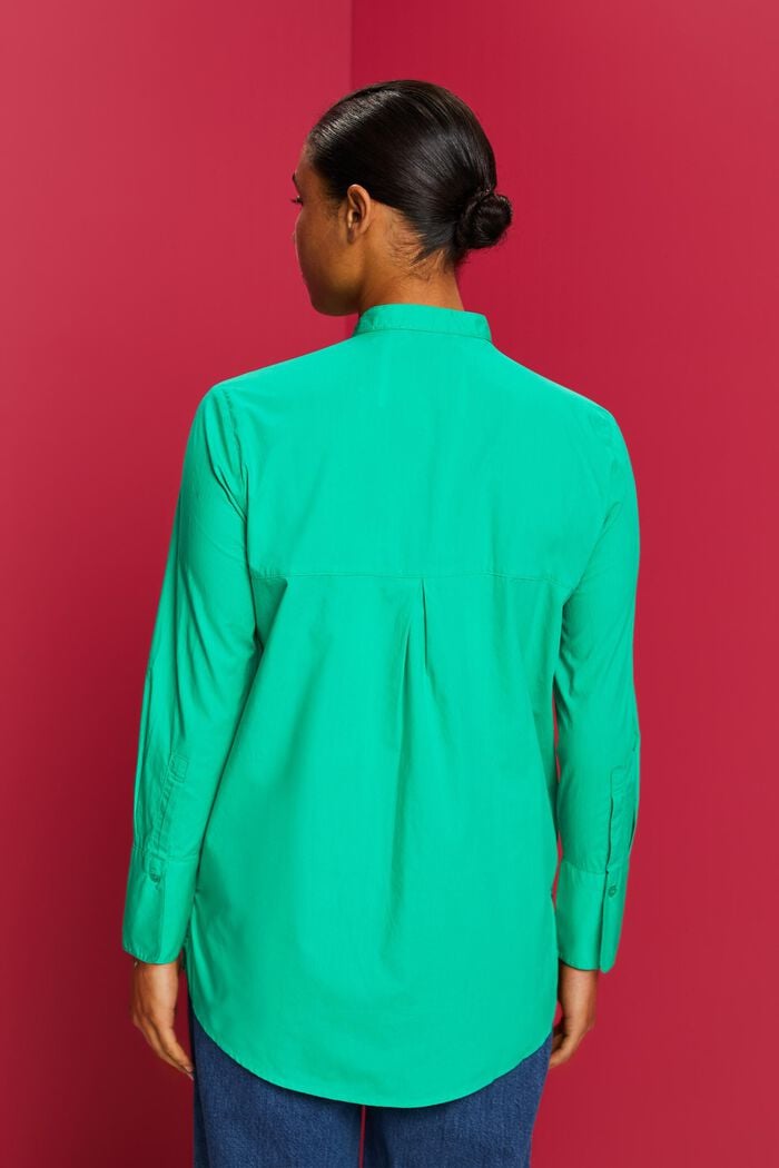 Blouse with round neck, organic cotton, LIGHT GREEN, detail image number 3