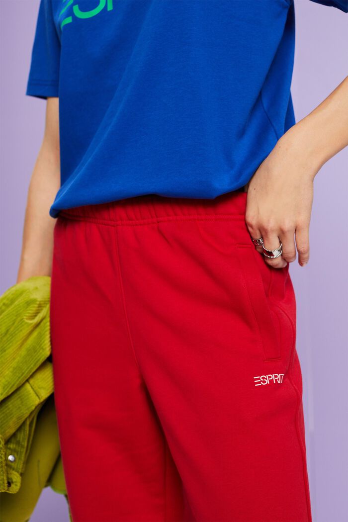 Unisex Cotton Fleece Logo Sweatpants, RED, detail image number 2