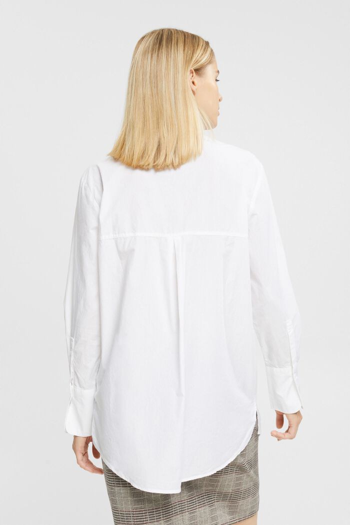 Blouse with round neck, organic cotton, WHITE, detail image number 3