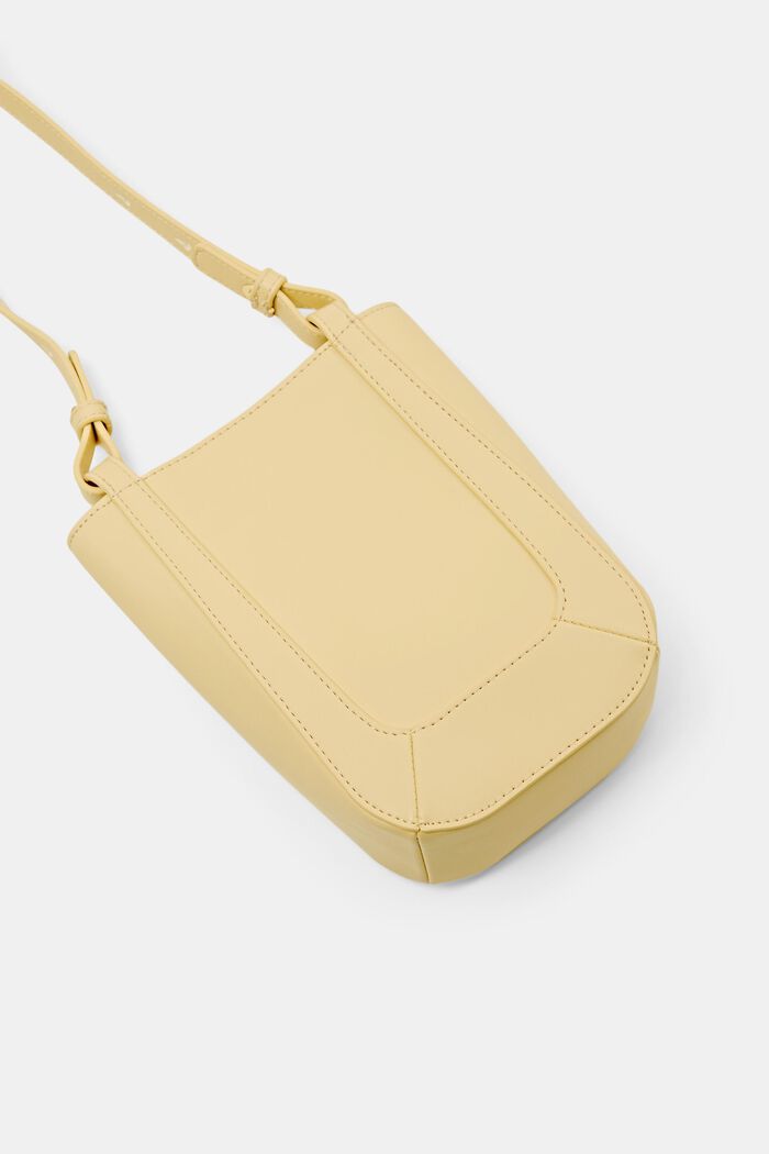 Faux Leather Crossbody Phone Bag, PASTEL YELLOW, detail image number 1