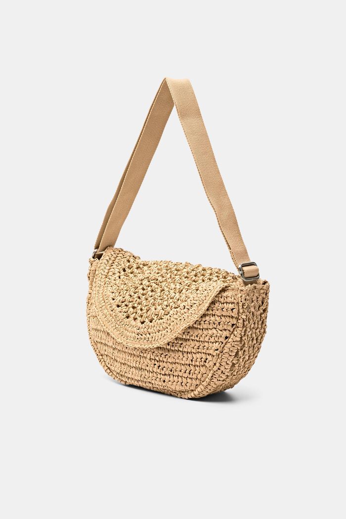Woven Straw Crossbody Bag, CAMEL, detail image number 2