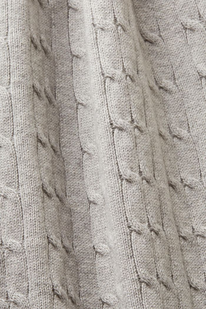 Cable-Knit Polo Shirt, LIGHT GREY, detail image number 4