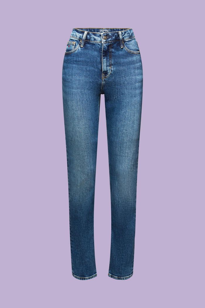 High-Rise Retro Slim Jeans, BLUE MEDIUM WASHED, detail image number 6