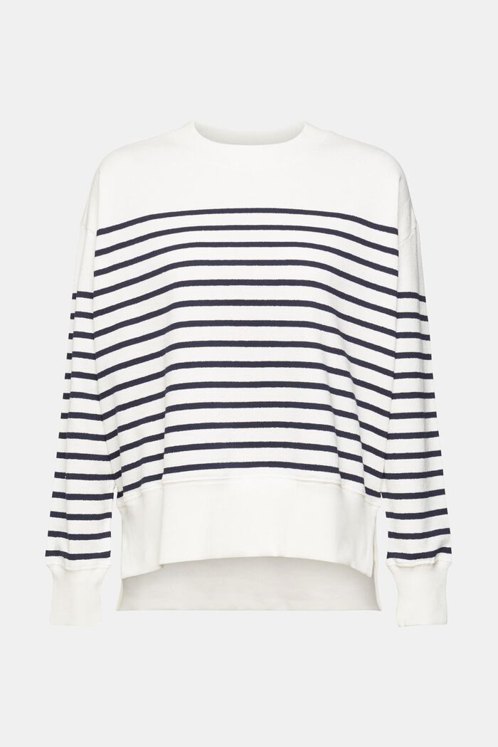 Striped cotton sweatshirt, OFF WHITE, detail image number 6