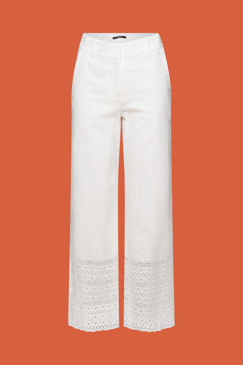 Embroidered trousers, 100% cotton