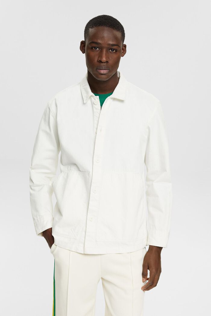 Organic cotton overshirt, OFF WHITE, detail image number 0