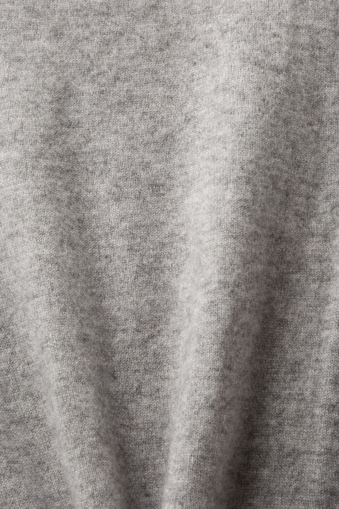Cashmere Short-Sleeve Sweater, GREY, detail image number 4