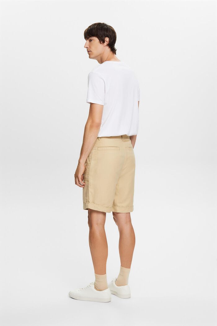 Bermuda shorts, cotton-linen blend, SAND, detail image number 3