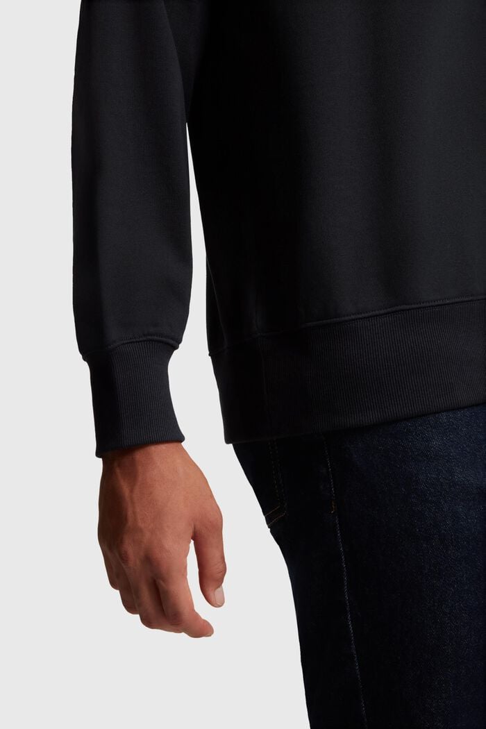 Stud logo applique sweatshirt, BLACK, detail image number 3