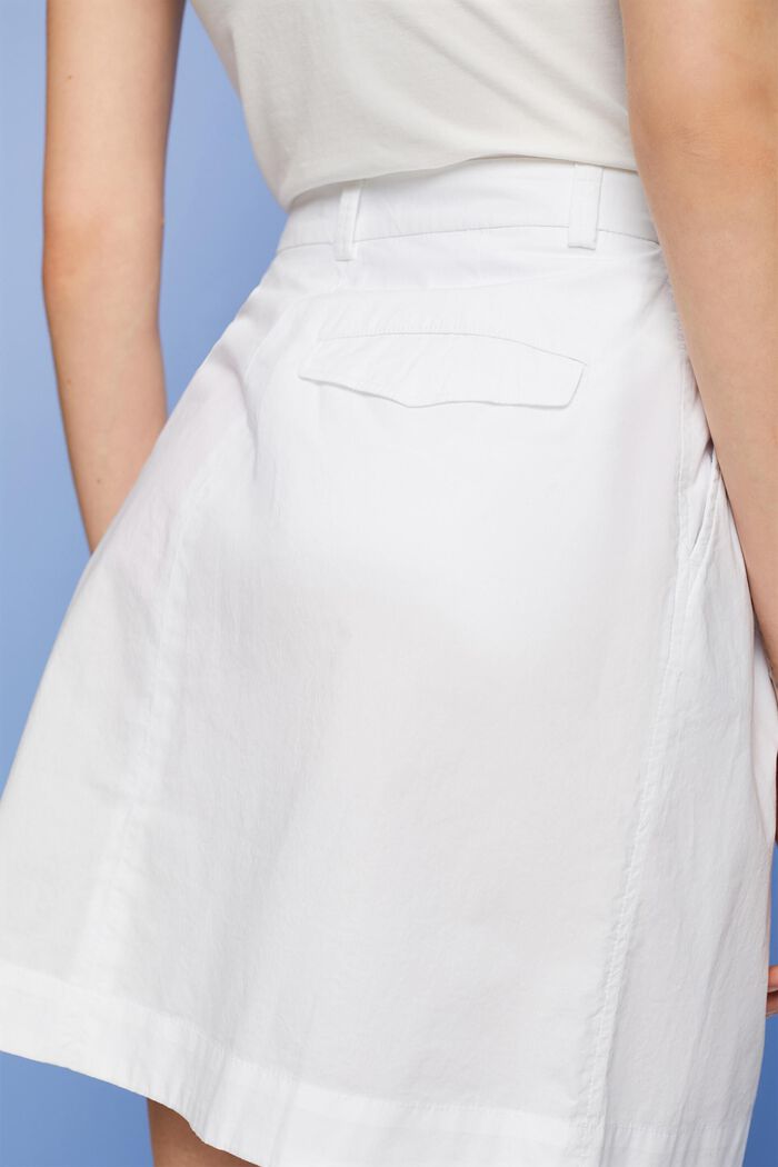 Woven mini skirt, 100% cotton, WHITE, detail image number 4