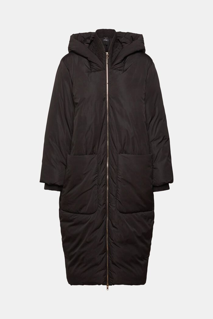 Hooded Padded Coat, BLACK, detail image number 2