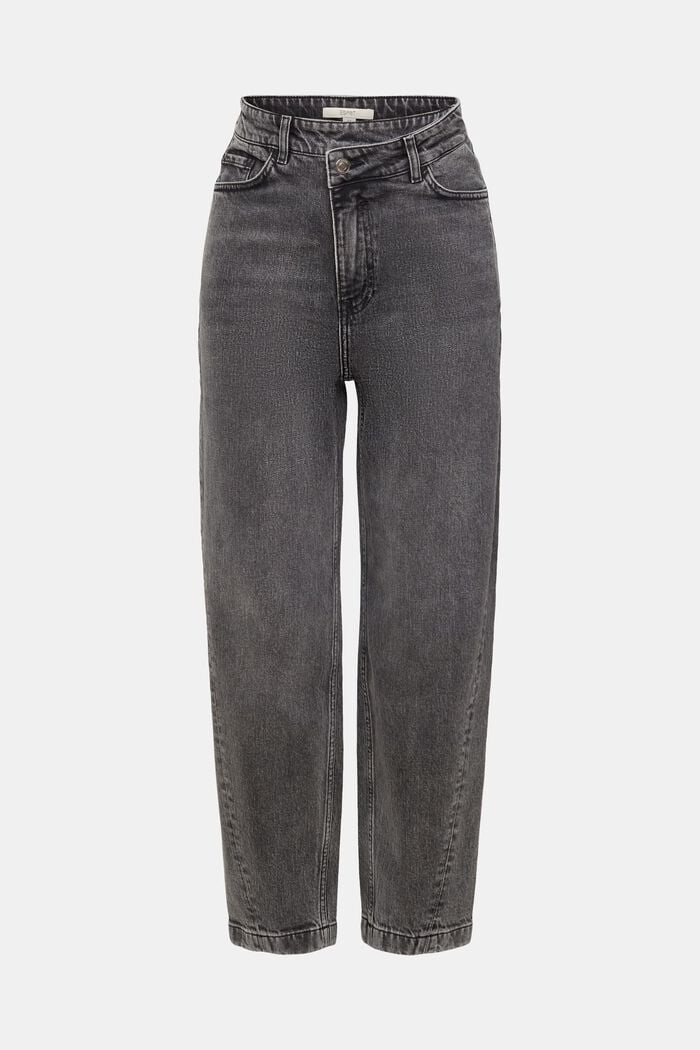 High-Rise Criss-Cross Waist Jeans, BLACK MEDIUM WASHED, detail image number 5