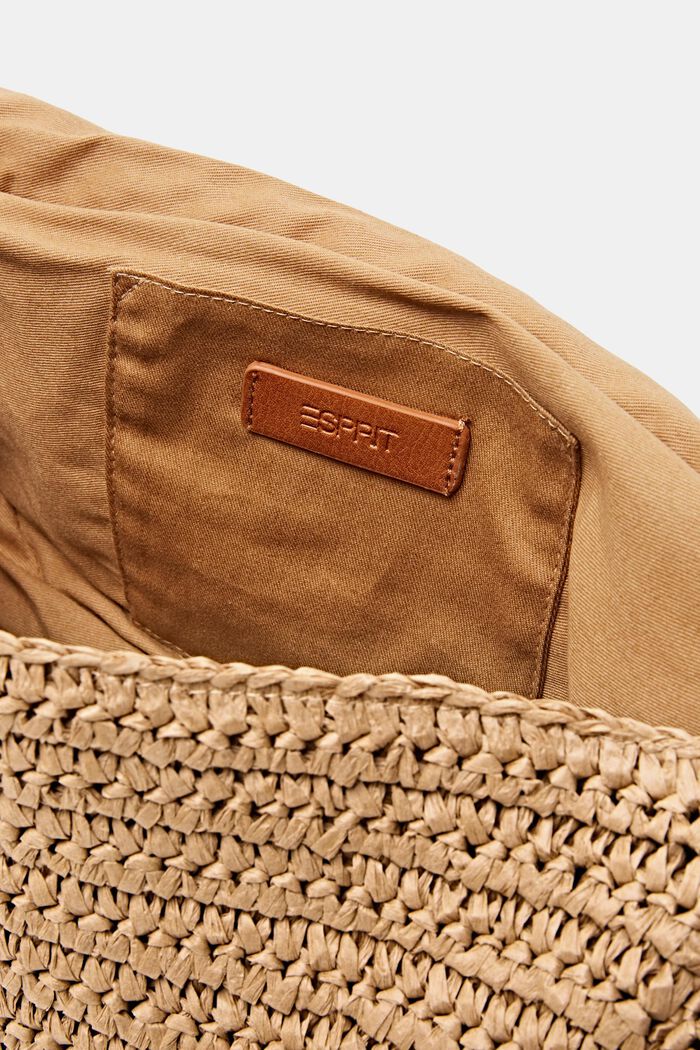Woven Straw Crossbody Bag, CAMEL, detail image number 4