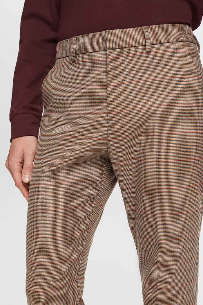 Dogtooth checked trousers, CAMEL, detail image number 4