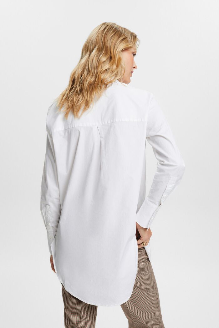 Oversized Cotton Poplin Shirt, WHITE, detail image number 3