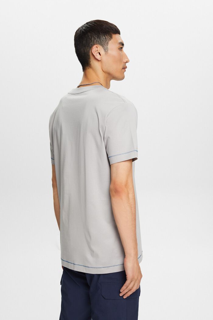 Jersey crewneck t-shirt, 100% cotton, LIGHT GREY, detail image number 3