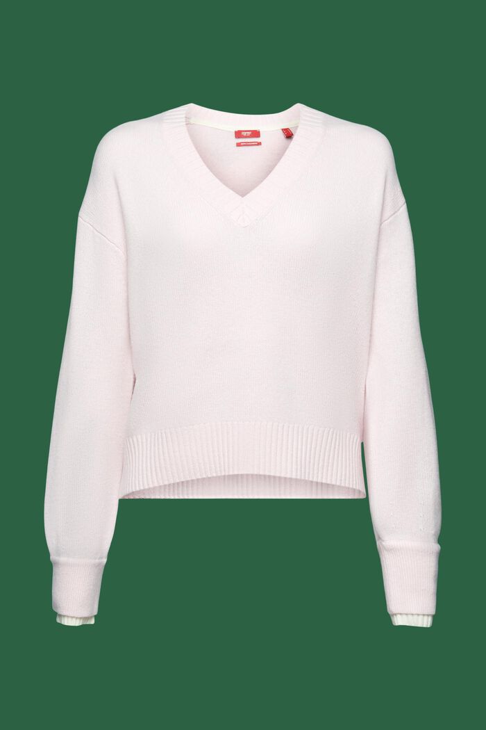 Cashmere V-Neck Sweater, LIGHT PINK, detail image number 7