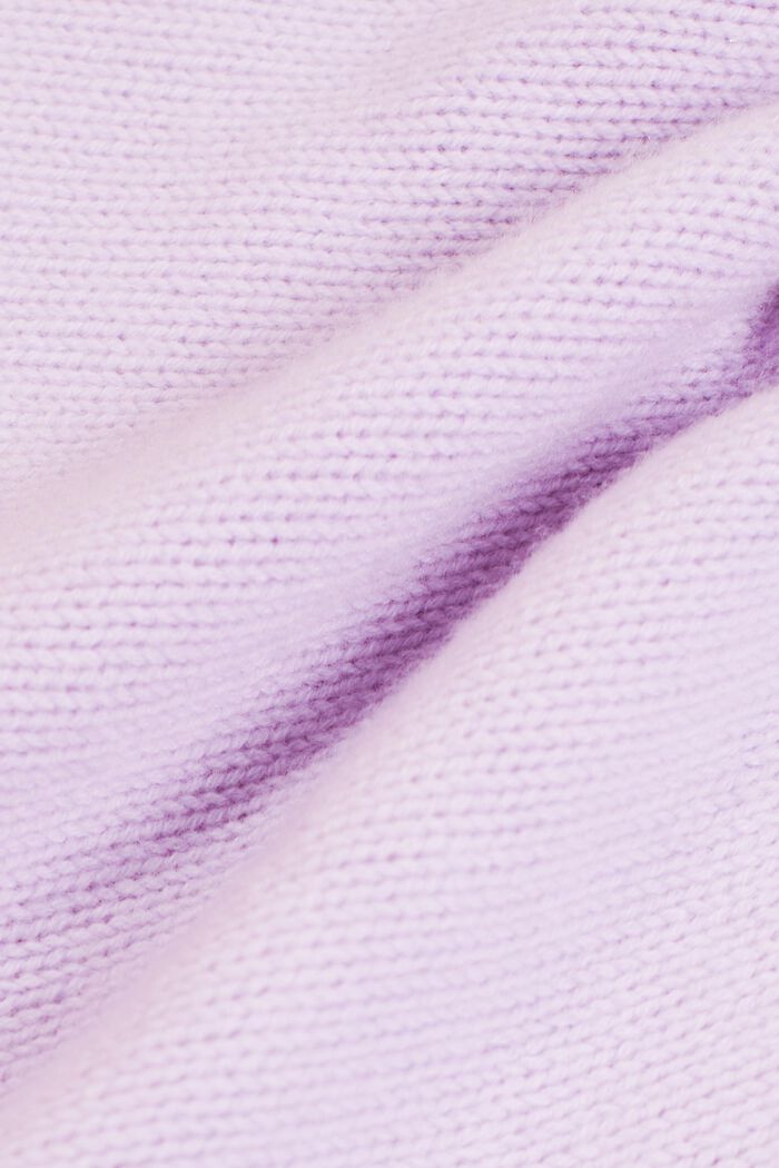 Chunky Knit Wool-Cashmere Logo Sweater, LAVENDER, detail image number 5
